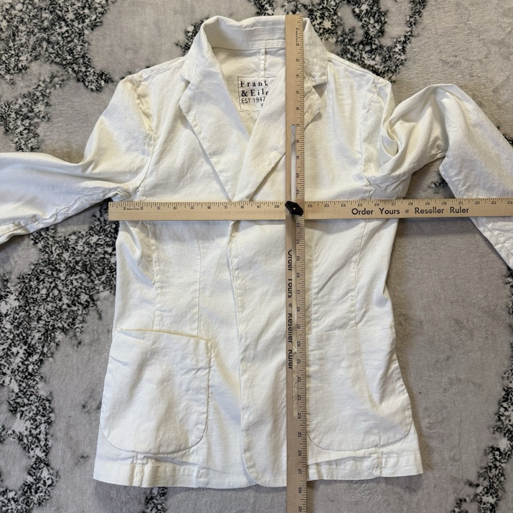 Frank Eileen Dublin Blazer Womens Size Large‎ White Open Front Linen Blend - Picture 5 of 9
